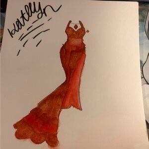 Watercolor dress painting